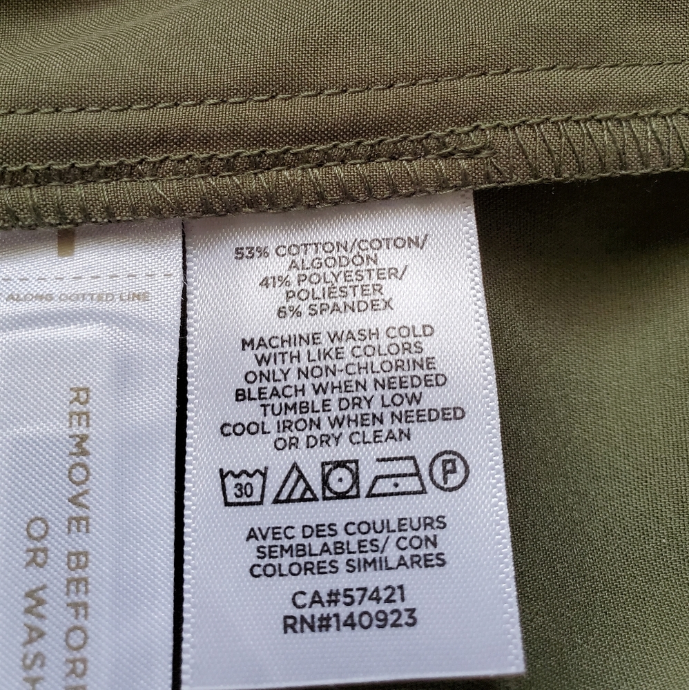 LOFT tie waist tailored mid rise shorts, 40", green - Picture 8 of 8